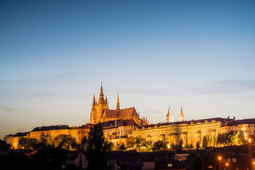 Fototapeta na wymiar Prague Castle at dusk- Czech Republic