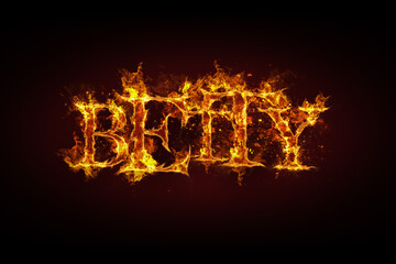 Betty name made of fire and flames
