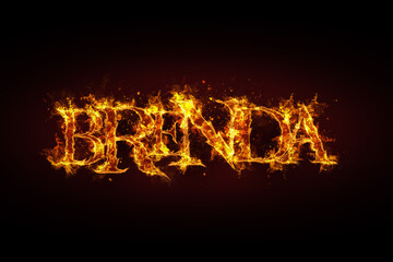 Brenda name made of fire and flames