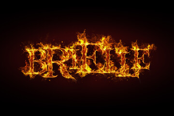 Brielle name made of fire and flames