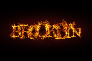 Brooklyn name made of fire and flames