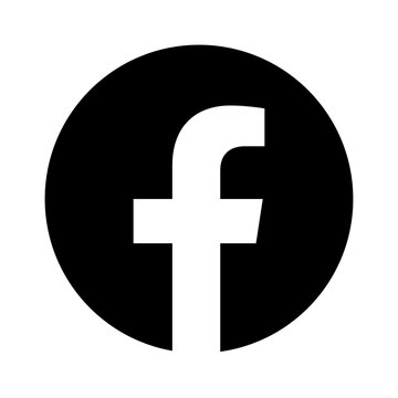 Facebook Logo - Vector - Black Silhouette Shape - Isolated. F Icon for Web Page, Mobile App or Print Materials. Transparent Template.