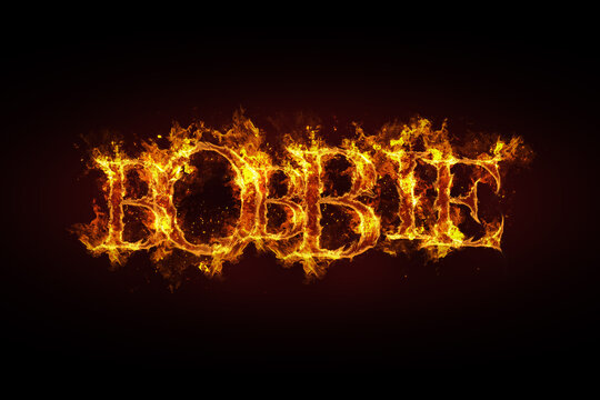 Bobbie name made of fire and flames