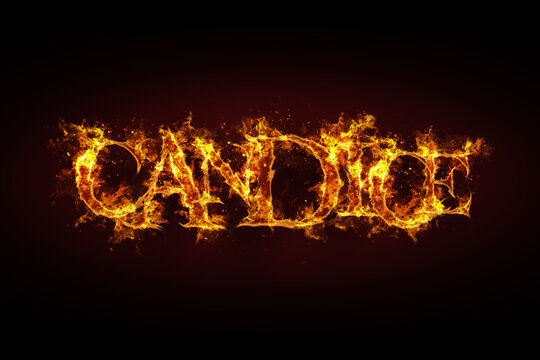 Candice name made of fire and flames
