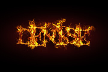 Denise name made of fire and flames