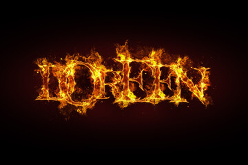 Doreen name made of fire and flames