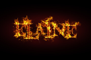 Elaine name made of fire and flames