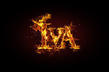 Fototapeta na wymiar Iva name made of fire and flames