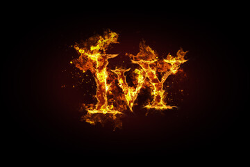 Ivy name made of fire and flames