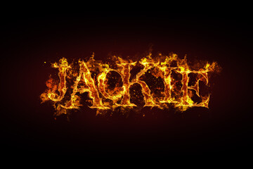 Jackie name made of fire and flames