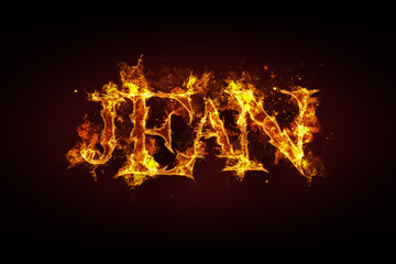 Jean name made of fire and flames