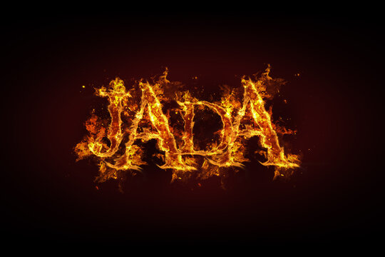 Jada name made of fire and flames