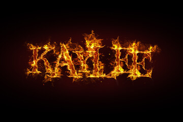 Kaylee name made of fire and flames