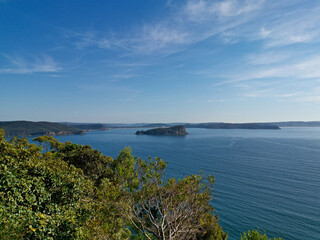 Beautiful view of the ocean, West Head Lookout towards Barrenjoey Head, Palm beach, Sydney, New South Wales, Australia

