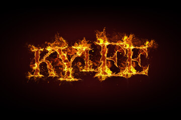 Kylee name made of fire and flames