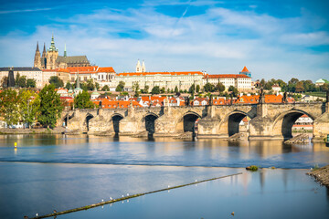 Obraz premium Charles bridge and Prague castle. Czech Republic 