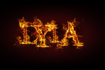 Lyla name made of fire and flames