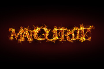 Marguerite name made of fire and flames