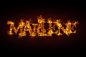 Marlene name made of fire and flames