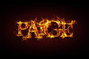 Paige name made of fire and flames