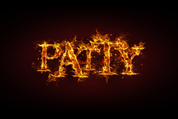 Patty name made of fire and flames