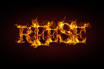 Reese name made of fire and flames