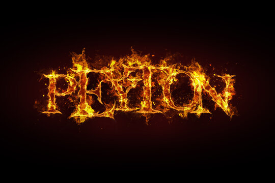 Peyton name made of fire and flames