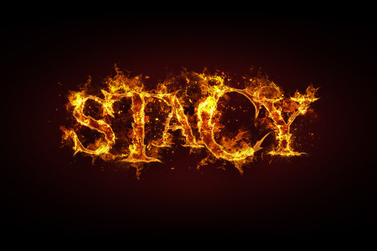 Stacy name made of fire and flames
