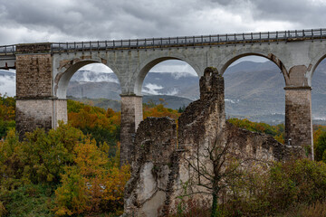 Isernia, Molise, ruins of the Celestial Convent of S. Spirito.  View.