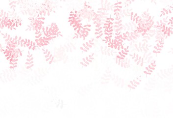 Light Red vector doodle layout with leaves.