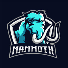 Mammoth mascot logo design vector with modern illustration concept style for badge, emblem and t-shirt printing. Mammoth head in shield for the esport team