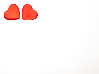 Valentine's day white background for congratulations. Background with place for text.
