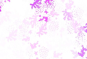 Fototapeta na wymiar Light Purple vector pattern with random forms.
