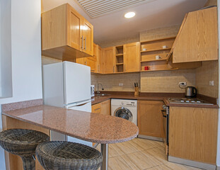 Modern kitchen in a luxury apartment