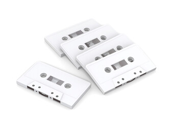mockup audio music retro cassette tapes , 3d rendering