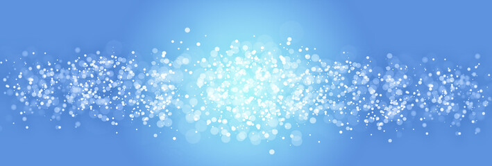 Abstrakte Wolke aus vielen Lichtpunkten und Lichtreflexen vor hellen blauen Hintergrund