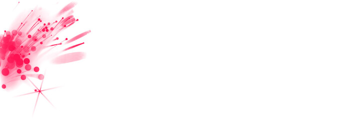 Verschiedene explodierende Elemente in rot auf einem weißen Hintergrund