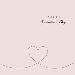 Valentine day background with heart, vector illustration