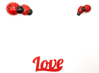 Valentine's day white background for congratulations. Background with place for text.