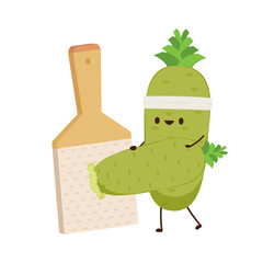 Wasabi grated vector. Wasabi root character. Wasabi root on white background.