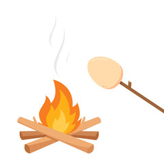 Egg vector. Egg on white background. Egg and wood stick vector.