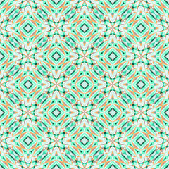 Geometric seamless pattern, ornament, abstract colorful light background, fashion print, vector texture for fabric, textile, wallpaper, decoration.