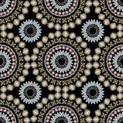 Mandala decorative elements seamless  pattern.