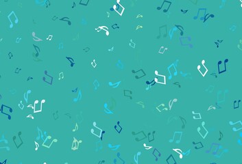 Light colorful vector template with musical symbols.