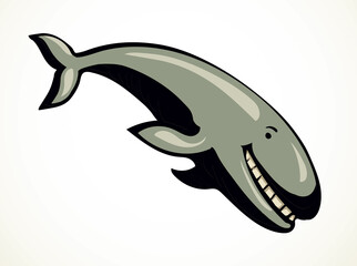Naklejka premium Whale. Vector drawing icon sign