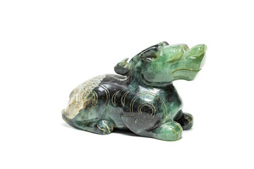 Antique of Jade statue  on white background.  © IKT224