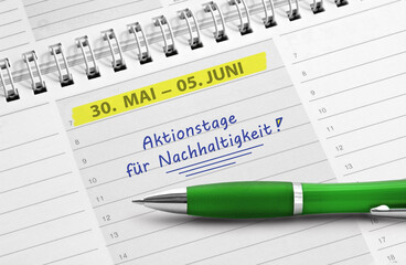 30. Mai bis 05. Juni, Aktionstage für Nachhaltigkeit