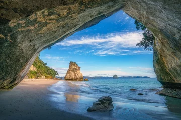 Fototapeten Blick von der Höhle in Cathedral Cove, Coromandel, Neuseeland © Christian B.