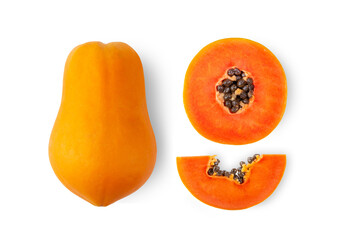 papaya isolated on white background