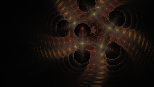 Abstract video with moving red yellow fractal